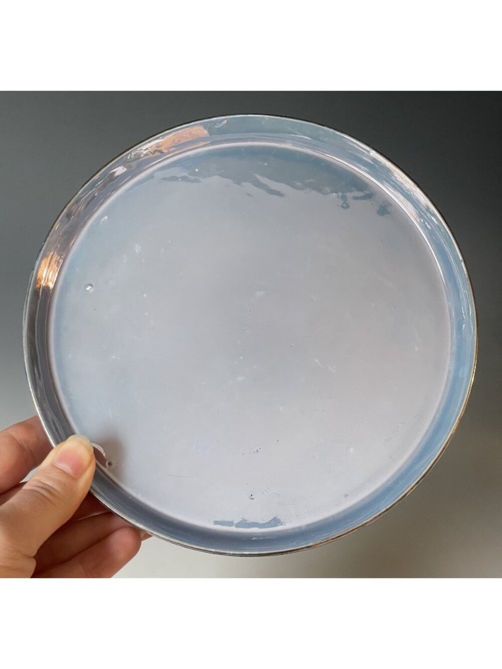 Antique Art Deco Clair de Lune Luster Glazed Nippon Japan Porcelain Plate Tray